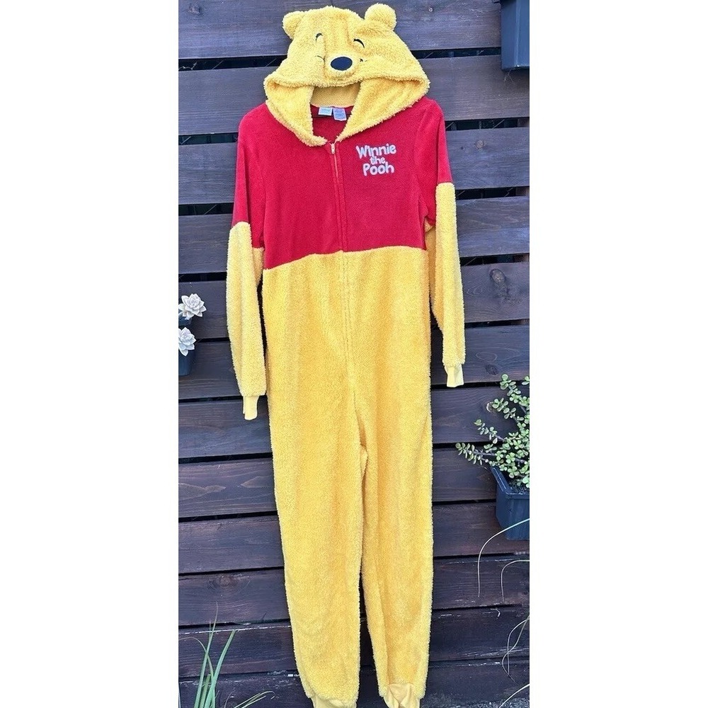 Winnie The Pooh Disney One Piece Pajama Outfit Costume Adult Size Large/XL
